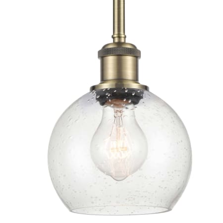 A large image of the Innovations Lighting 516-1S-8-6 Athens Pendant Antique Brass / Seedy