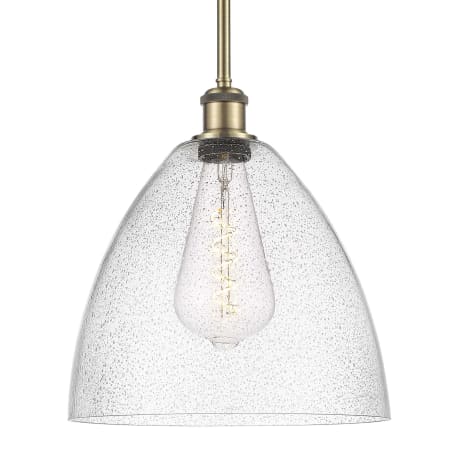 A large image of the Innovations Lighting 516-1S-13-12 Bristol Pendant Antique Brass / Seedy