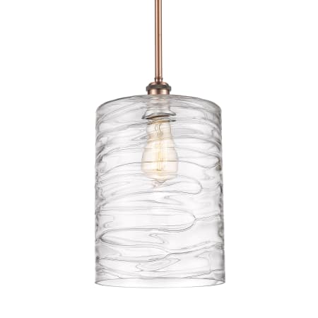 A large image of the Innovations Lighting 516-1S-14-9-L Cobbleskill Pendant Deco Swirl / Antique Copper