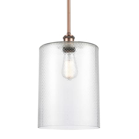 A large image of the Innovations Lighting 516-1S-14-9-L Cobbleskill Pendant Clear / Antique Copper