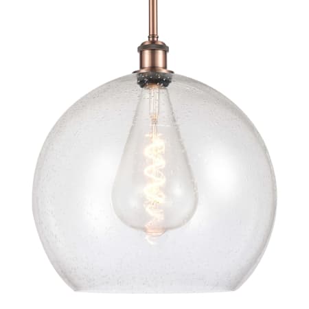 A large image of the Innovations Lighting 516-1S-17-14 Athens Pendant Antique Copper / Seedy