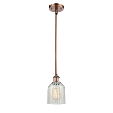 A large image of the Innovations Lighting 516-1S Caledonia Antique Copper / Mouchette