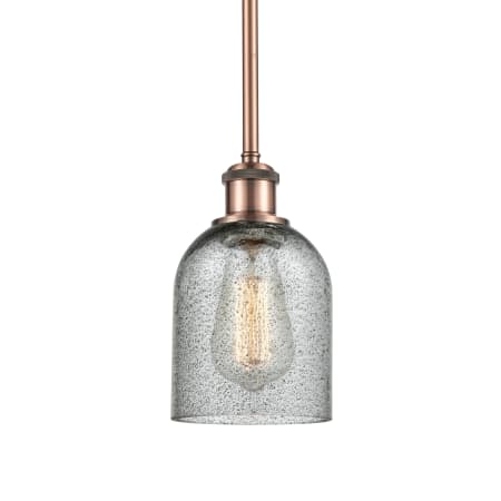 A large image of the Innovations Lighting 516-1S-10-5 Caledonia Pendant Charcoal / Antique Copper