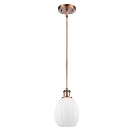 A large image of the Innovations Lighting 516-1S Eaton Antique Copper / Matte White