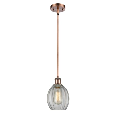 A large image of the Innovations Lighting 516-1S Eaton Antique Copper / Clear