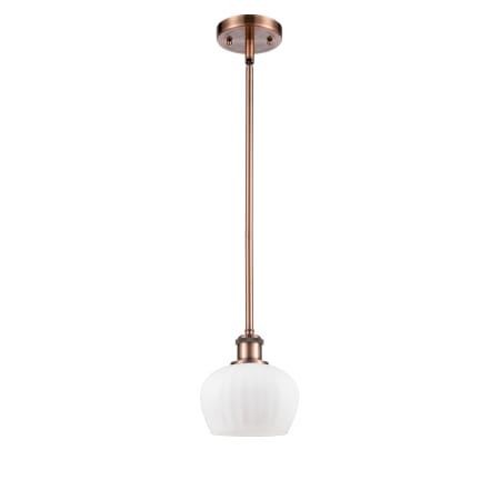 A large image of the Innovations Lighting 516-1S Fenton Antique Copper / Matte White