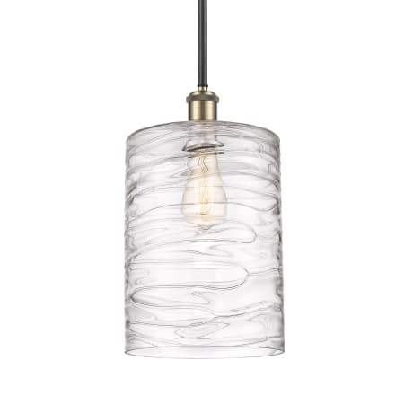 A large image of the Innovations Lighting 516-1S-14-9-L Cobbleskill Pendant Deco Swirl / Black Antique Brass