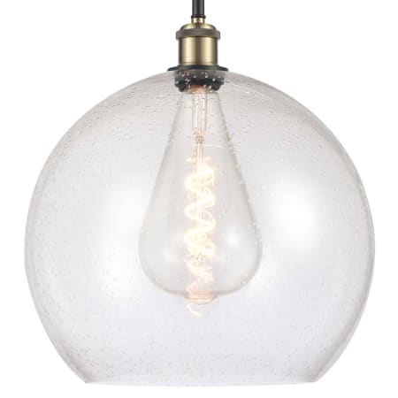 A large image of the Innovations Lighting 516-1S-17-14 Athens Pendant Black Antique Brass / Seedy