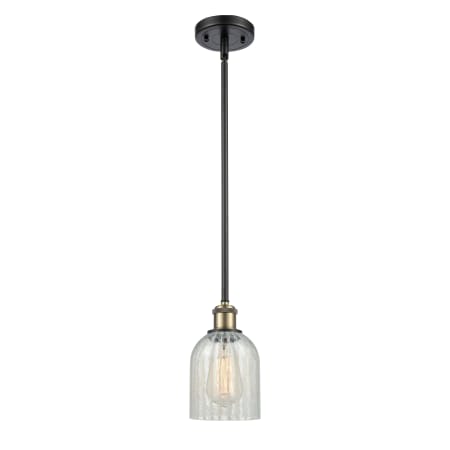 A large image of the Innovations Lighting 516-1S Caledonia Black Antique Brass / Mouchette