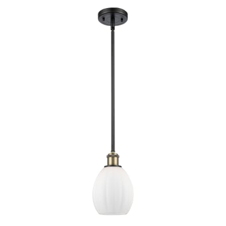 A large image of the Innovations Lighting 516-1S Eaton Black Antique Brass / Matte White