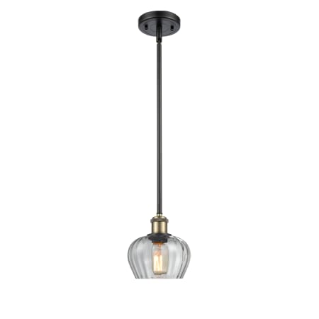 A large image of the Innovations Lighting 516-1S Fenton Black Antique Brass / Clear