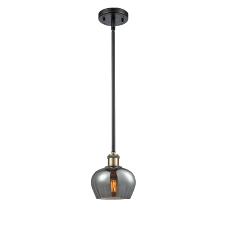 A large image of the Innovations Lighting 516-1S Fenton Black Antique Brass / Plated Smoke