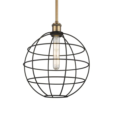 A large image of the Innovations Lighting 516-1S-14-12 Lake Placid Pendant Brushed Brass / Matte Black