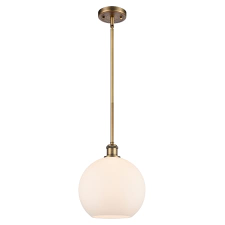 A large image of the Innovations Lighting 516-1S Large Athens Brushed Brass / Matte White