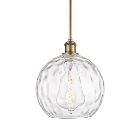 A large image of the Innovations Lighting 516-1S-13-10 Athens Pendant Brushed Brass / Clear Water Glass