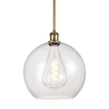 A large image of the Innovations Lighting 516-1S-14-12 Athens Pendant Brushed Brass / Seedy