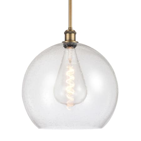 A large image of the Innovations Lighting 516-1S-16-14 Athens Pendant Brushed Brass / Seedy