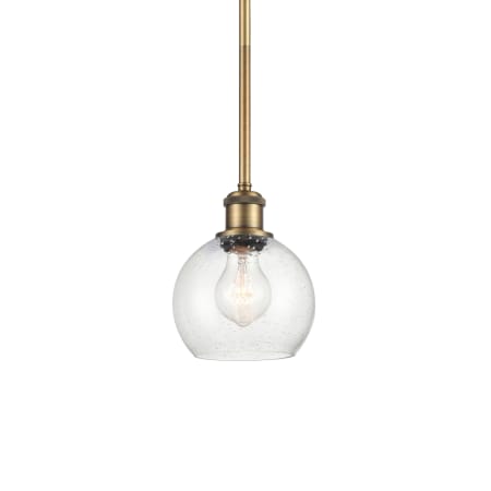 A large image of the Innovations Lighting 516-1S-8-6 Athens Pendant Brushed Brass / Seedy