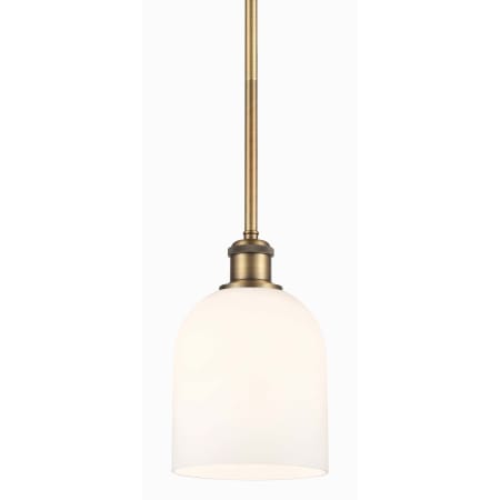A large image of the Innovations Lighting 516-1S-10-6 Bella Pendant Brushed Brass / Glossy White