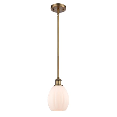 A large image of the Innovations Lighting 516-1S Eaton Brushed Brass / Matte White