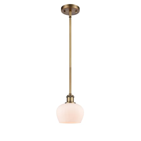 A large image of the Innovations Lighting 516-1S Fenton Brushed Brass / Matte White