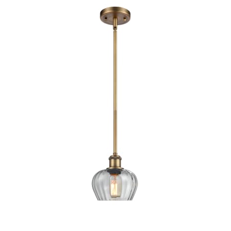 A large image of the Innovations Lighting 516-1S Fenton Brushed Brass / Clear