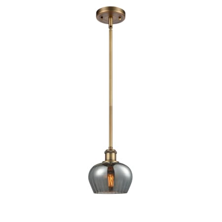 A large image of the Innovations Lighting 516-1S Fenton Brushed Brass / Plated Smoke