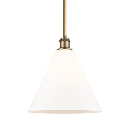 A large image of the Innovations Lighting 516-1S-13-12 Berkshire Pendant Brushed Brass / Matte White