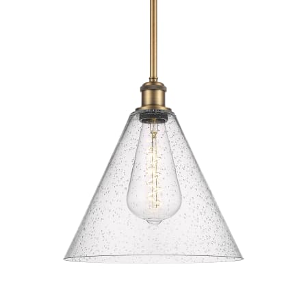 A large image of the Innovations Lighting 516-1S-13-12 Berkshire Pendant Brushed Brass / Seedy