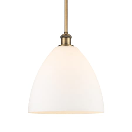 A large image of the Innovations Lighting 516-1S-13-12 Bristol Pendant Brushed Brass / Matte White