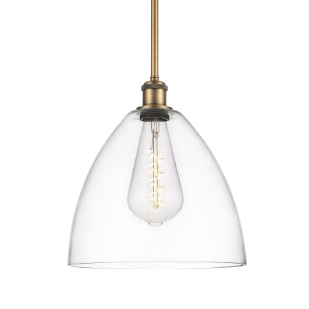 A large image of the Innovations Lighting 516-1S-13-12 Bristol Pendant Brushed Brass / Clear