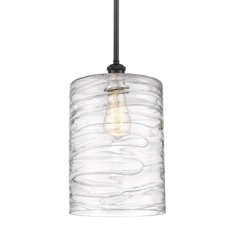 A large image of the Innovations Lighting 516-1S-14-9-L Cobbleskill Pendant Deco Swirl / Matte Black