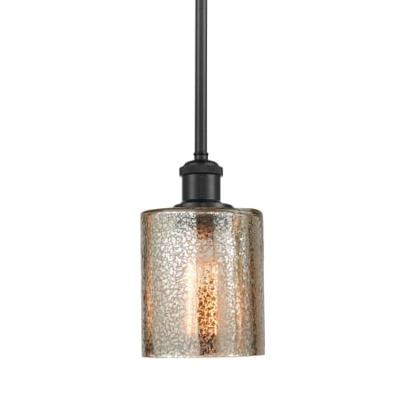 A large image of the Innovations Lighting 516-1S-8-5 Cobbleskill Pendant Mercury / Matte Black