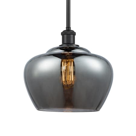 A large image of the Innovations Lighting 516-1S-11-11-L Fenton Pendant Plated Smoke / Matte Black