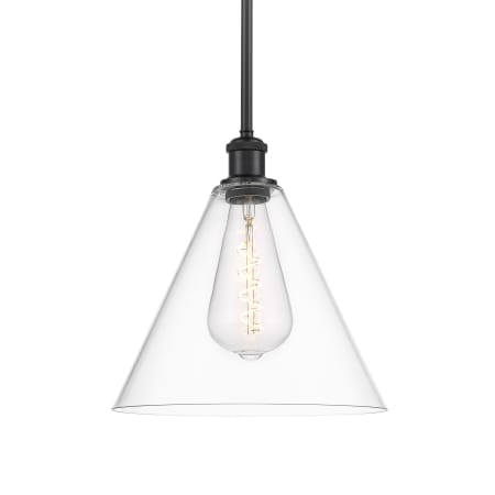 A large image of the Innovations Lighting 516-1S-13-12 Berkshire Pendant Clear / Matte Black