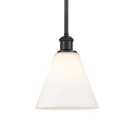 A large image of the Innovations Lighting 516-1S-10-8 Berkshire Pendant Matte White / Matte Black