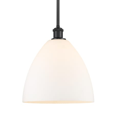 A large image of the Innovations Lighting 516-1S-13-12 Bristol Pendant Matte White / Matte Black