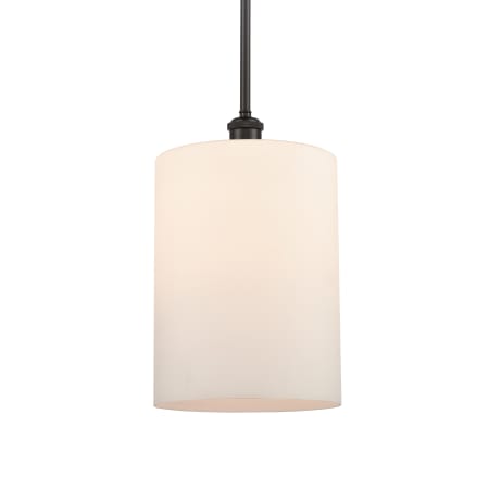 A large image of the Innovations Lighting 516-1S-14-9-L Cobbleskill Pendant Matte White / Oil Rubbed Bronze