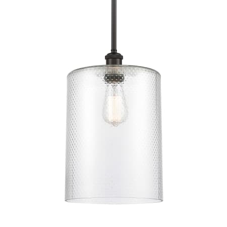 A large image of the Innovations Lighting 516-1S-14-9-L Cobbleskill Pendant Clear / Oil Rubbed Bronze