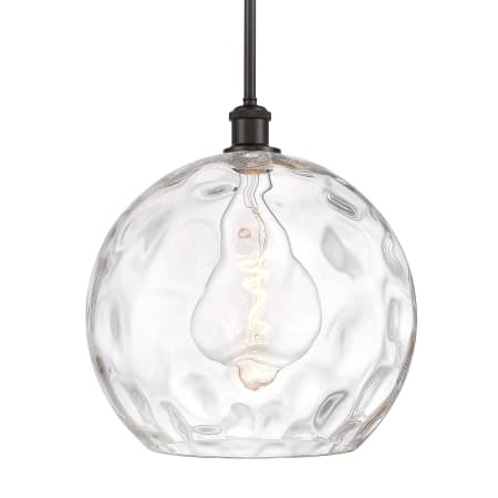 A large image of the Innovations Lighting 516-1S-15-14 Athens Pendant Oil Rubbed Bronze / Clear Water Glass