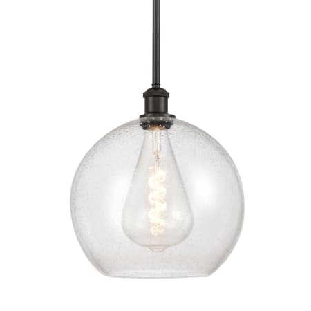 A large image of the Innovations Lighting 516-1S-14-12 Athens Pendant Oil Rubbed Bronze / Seedy