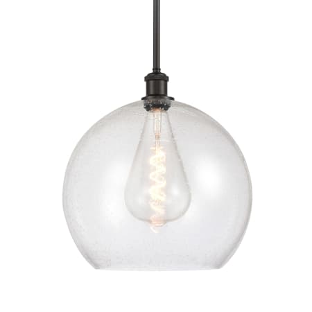 A large image of the Innovations Lighting 516-1S-16-14 Athens Pendant Oil Rubbed Bronze / Seedy