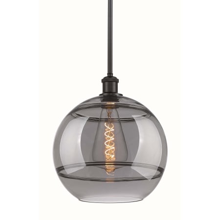 A large image of the Innovations Lighting 516-1S-14-12 Rochester Pendant Oil Rubbed Bronze / Light Smoke