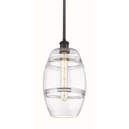 A large image of the Innovations Lighting 516-1S-10-8 Vaz Pendant Oil Rubbed Bronze / Clear