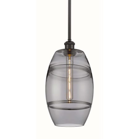 A large image of the Innovations Lighting 516-1S-10-8 Vaz Pendant Oil Rubbed Bronze / Light Smoke
