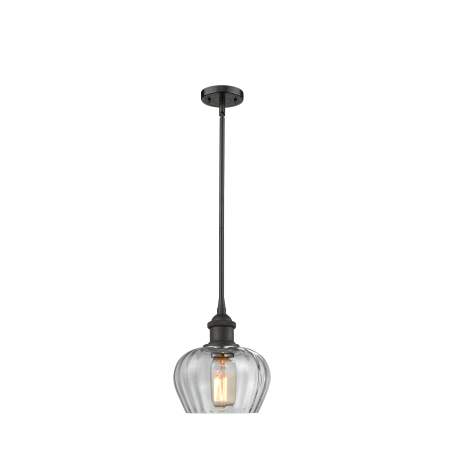 A large image of the Innovations Lighting 516-1S Fenton Oiled Rubbed Bronze / Clear Fluted