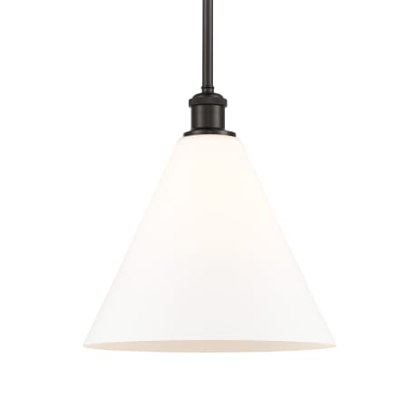 A large image of the Innovations Lighting 516-1S-13-12 Berkshire Pendant Oil Rubbed Bronze / Matte White