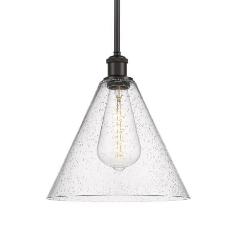 A large image of the Innovations Lighting 516-1S-13-12 Berkshire Pendant Oil Rubbed Bronze / Seedy