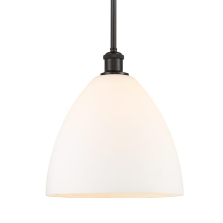 A large image of the Innovations Lighting 516-1S-13-12 Bristol Pendant Oil Rubbed Bronze / Matte White