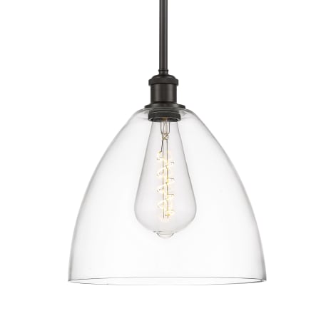 A large image of the Innovations Lighting 516-1S-13-12 Bristol Pendant Oil Rubbed Bronze / Clear
